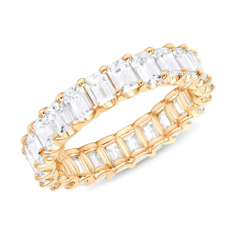 925 Sterling Silber Wunderschöne Verlobungsringe Liebe Hochzeitsschmuck Voll gepflastert Quadratischer Kristall Zirkon Eleganter Damen Verlobungsring