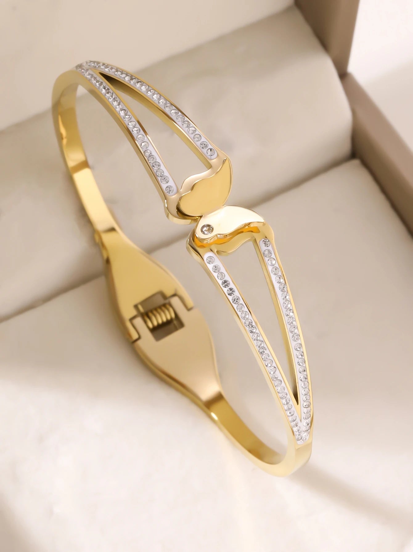 1 Stück/Set Damen Hochzeitsschmuck Party Feiertag Valentinstag Geschenk Edelstahl Armband 18K vergoldet Armband