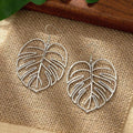 DOTIFI Edelstahl Böhmische Hohle Überzogene Blätter Baumeln Tropfen Ohrringe für Frauen Damen Geometrischer Weiblicher Schmuck