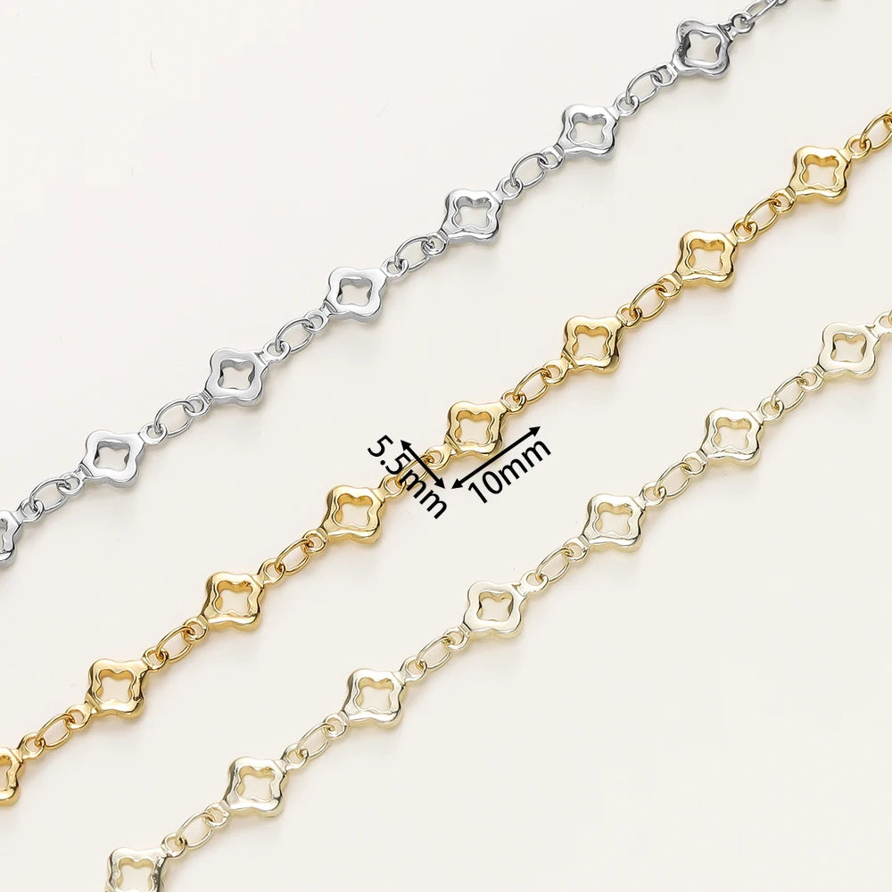 1Meter/Pack 5.5MM 14/18K Vergoldetes Messing Rhombuskette für Schmuckherstellung Halsketten Armbänder Kette Schmuckherstellungszubehör