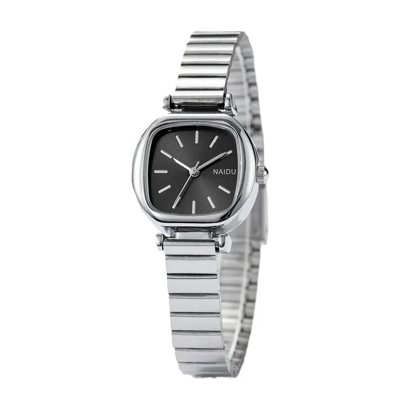 Relojes de mujer de marca pequeños y cuadrados con correa ajustable de acero inoxidable de cuarzo para mujer, reloj de regalo de lujo a la moda.