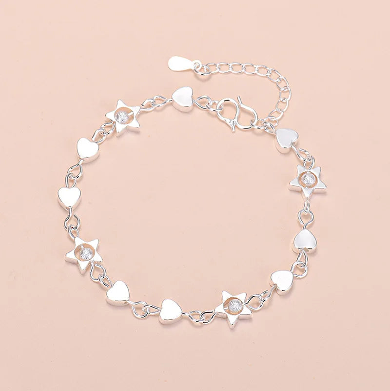 925 Sterling Silber Glücksperlen-Charm-Armbänder für Damen, Paar-Ketten, runde Armreifen, Luxus-Schmuckzubehör, Großhandel