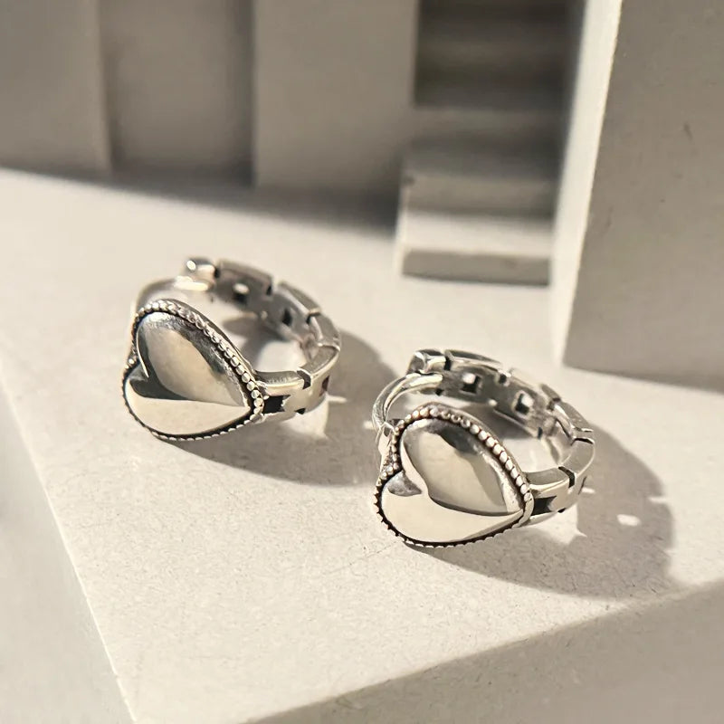 925er Sterling Silber Herz Ring Ohrringe für Damen Hochzeit Luxus Schmuck Freunde Geschenk Schmuck Kostenloser Versand Argent 925