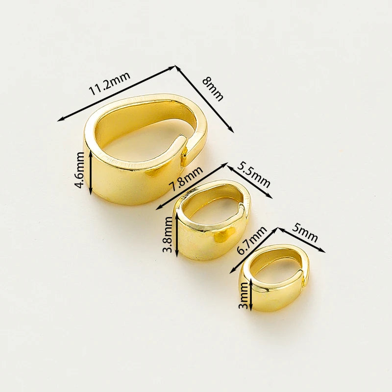20 unids/lote 14K 18K Color oro colgante cierre de fianza Clip Conectores de abalorios de semillas de melón a granel para la fabricación de collares DIY