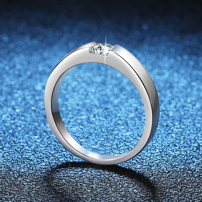 NeeTim 4mm D Farbe Moissanit Ring für Paare Frauen Männer 925 Sterling Silber Labor Diamant Verlobungs Eheringe Schmuck Bänder
