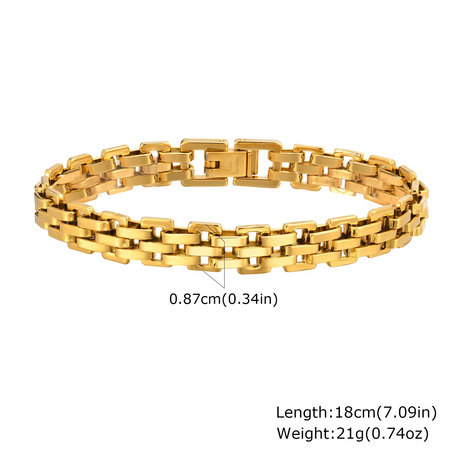 Massive klobige Toggle-Armbänder für Damen, Edelstahl OT-Verschluss-Gliederkettenarmband, vergoldet, anlaufgeschützt