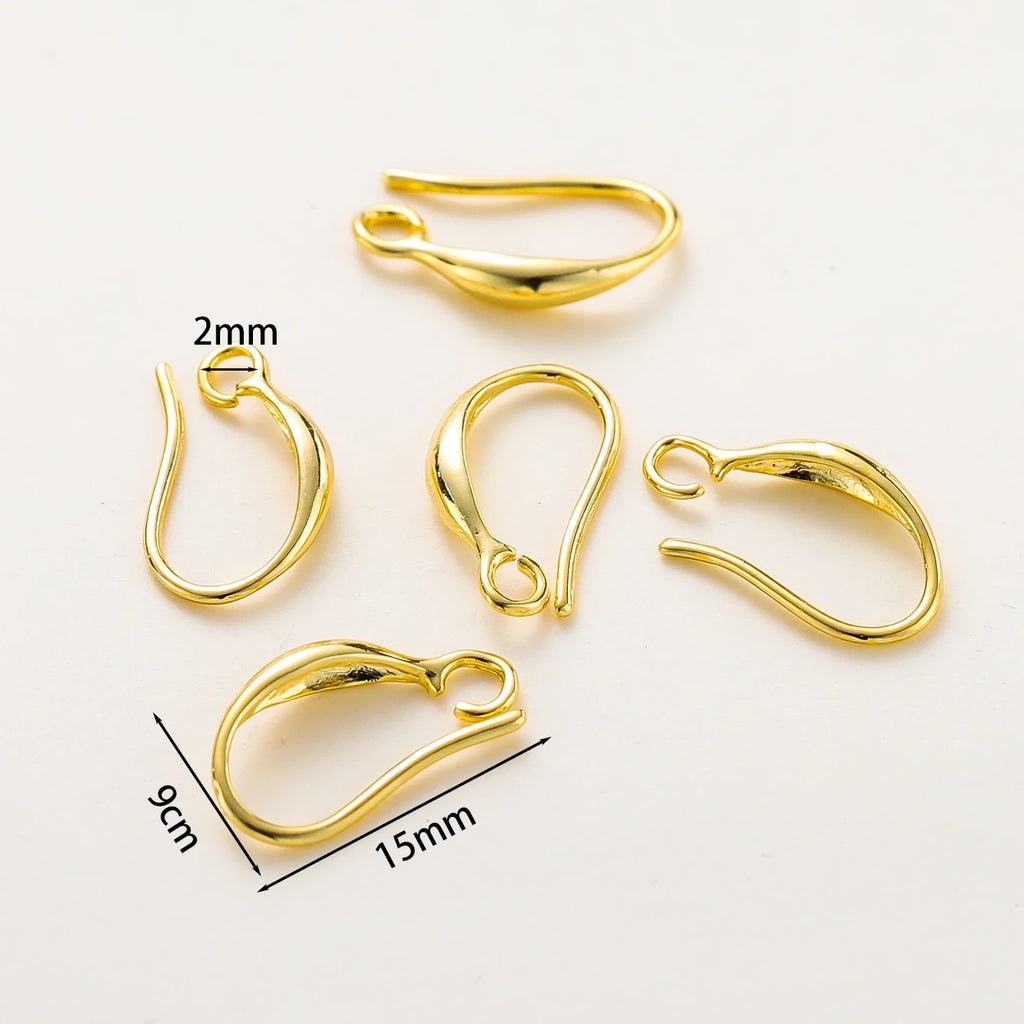 10 Stücke/Charge 14K 18K Echtgold Ohrring Anhänger Haken Ohrbügel Haken für DIY Schmuckherstellung Ohrring Charms Zubehör Komponenten