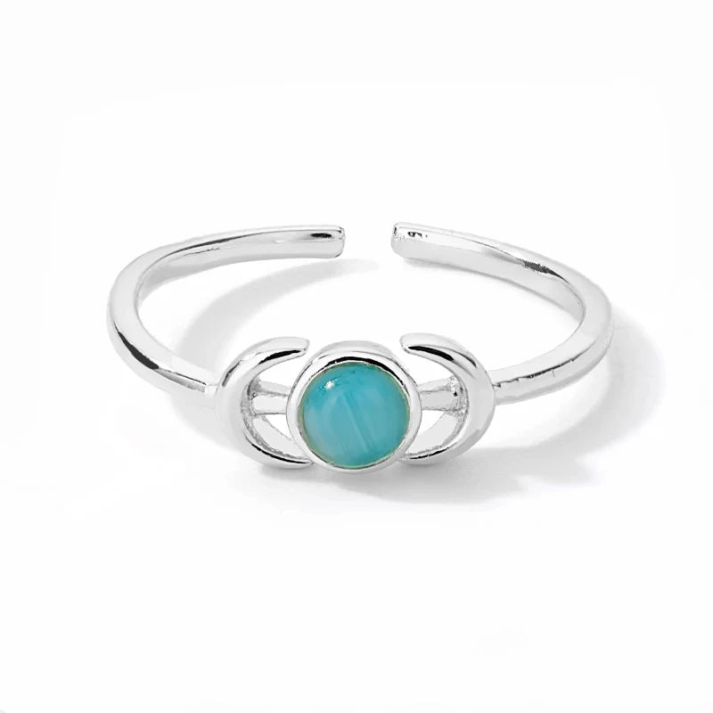 Edelstahl Lotusblumenring für Frauen, goldfarben, Vintage-Stein, Opal, ovaler Blumenring, modischer ästhetischer Schmuck, Geschenk