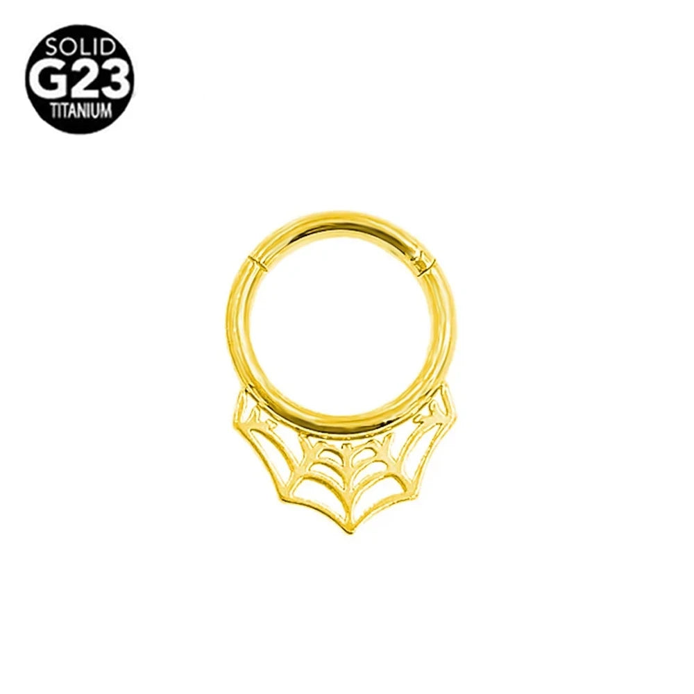 G23 Titanio Abeja Septum Aro Nariz Piercing Joyería Corporal 16G Segmento Lunar Serpiente Clicker Hélice Oreja Cartílago Corazón Daith Aro