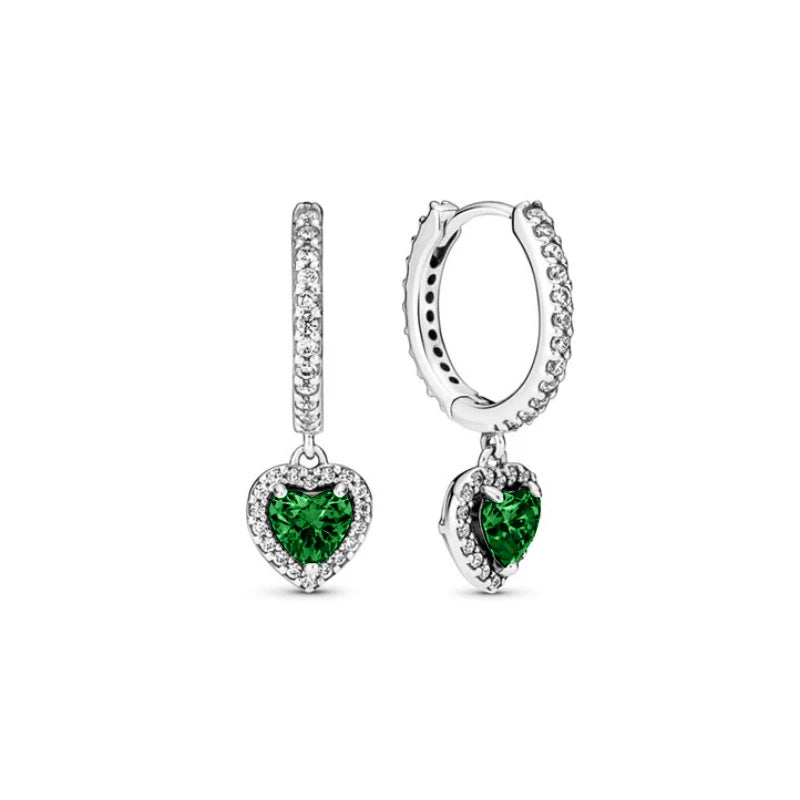 Neue S925 Silber Herz-Stein-Ohrstecker geeignet für Valentinstag, Muttertag, Jubiläumsgeschenk DIY Charm-Schmuck
