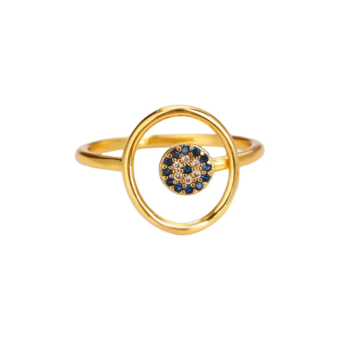 Edelstahl Kleine Zirkonringe für Frauen Exquisiter Goldfarbener Sonnen-Doppelring Punk Hip-Hop Accessoire Bague Schmuckgeschenk