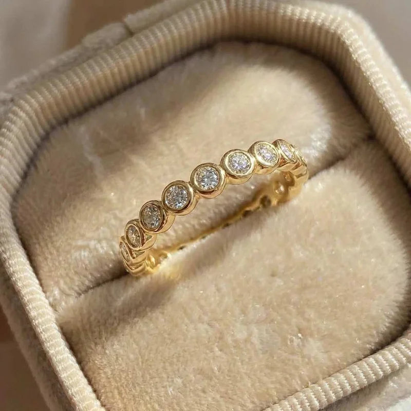 Anillo redondo de circonia blanca exquisita de plata de ley 925 para mujer, accesorio de moda para dedo, fiesta, joyería de compromiso