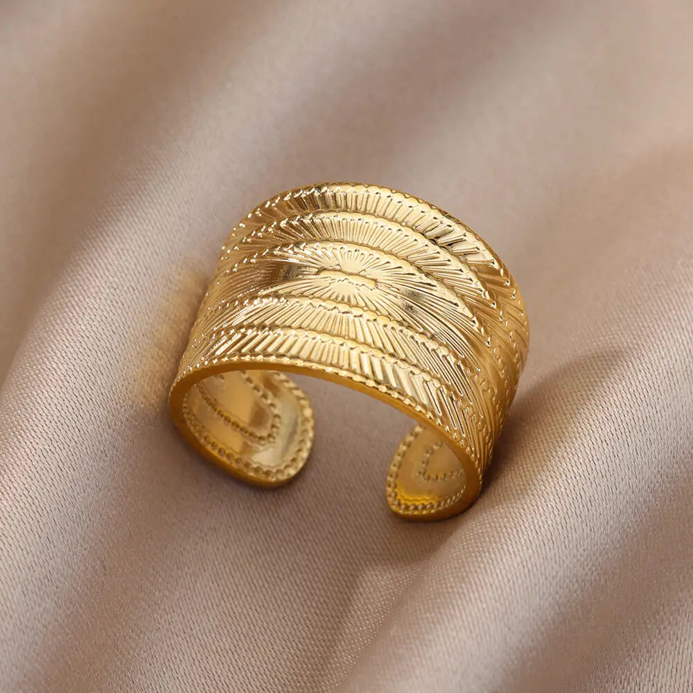Anillos de Monedas de la Diosa Arethusa de la Antigua Grecia Vintage para Mujeres Imitación Perla Zircon Luna Anillo de Acero Inoxidable Joyería de Moda