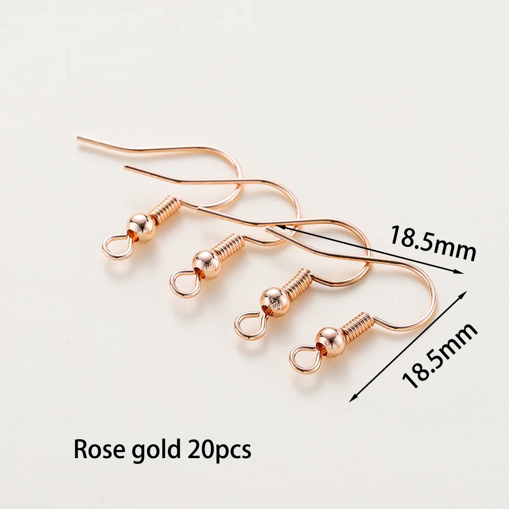 20 unidades/lote 6 estilos 14K 18K Alambres chapados en oro para pendientes con gancho para la oreja Suministros de cierres para pendientes para la fabricación de joyas DIY