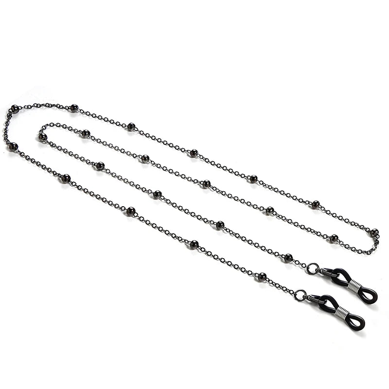 JWER Fashion Woman Sunglasses Chain Cylinder Bead Chain Anti-Falling Glasses Eyeglasses Cord Necklace Mask Chain for Women Gifts