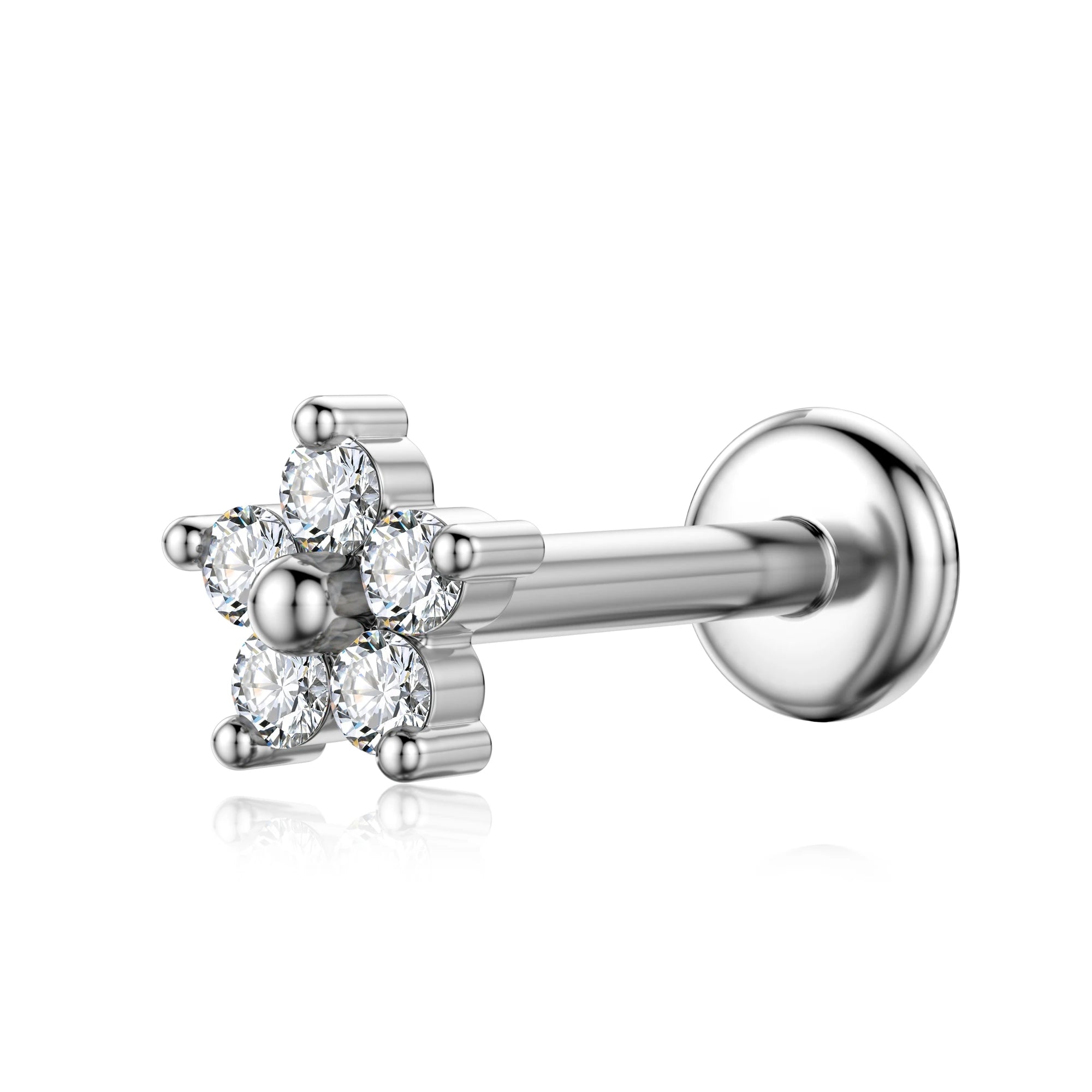 Piercing Labret de Rosca Interna Rayo Corona Abeja Flores Cartílago Pendiente Trago Conch Acero Inoxidable 316L Joyería Corporal