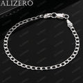 ALIZERO 925 Sterling Silber Armband 4/6/8/10/12mm Seitenkettenarmbänder für Herren Damen Mode Edler Schmuck Großhandel