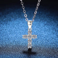 NeeTim Collar de Cruz de Moissanita D VVS1 de 3 mm para Mujer, Diamante de Laboratorio, Plata de Ley 925, Colgante de Boda, Collares Certificados