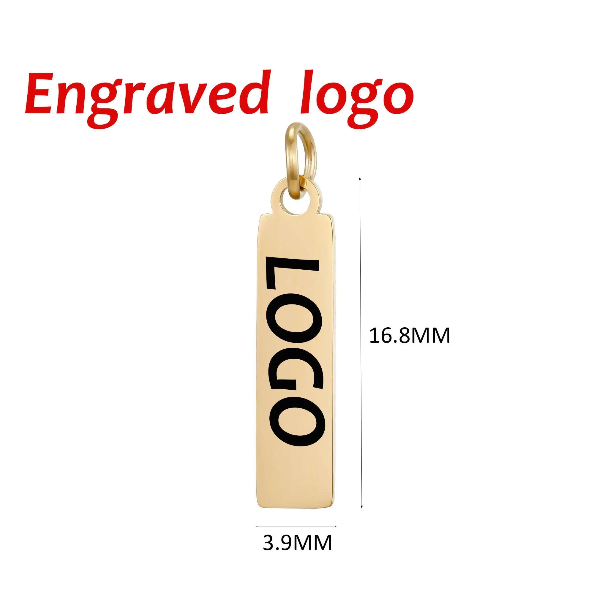 SUNIBI Individuelle Logo-Anhänger Edelstahl-Charms für Halsketten Armbänder 6 Größen zur Auswahl Schmuck