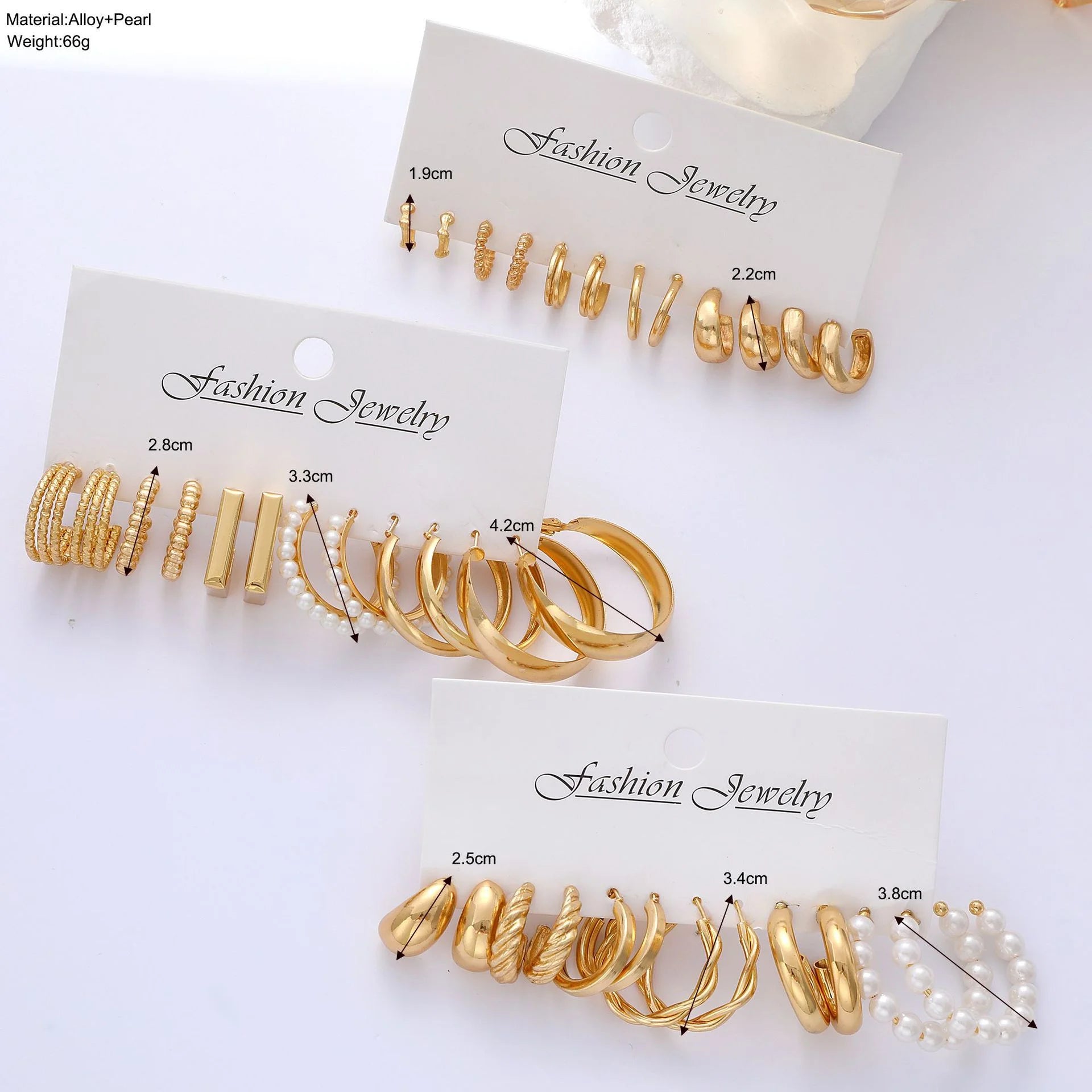 Modische geometrische Creolen Set für Damen Vintage Böhmische Perle Goldfarbe Runde Ohrringe Punk Alltagsschmuck Geschenke 2025