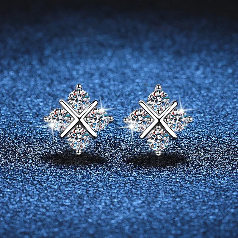 NeeTim D-Farbe Moissanit Ohrstecker für Frauen, hochwertige 925 Sterling Silber funkelnde Diamant Verlobungs-Hochzeitsschmuck