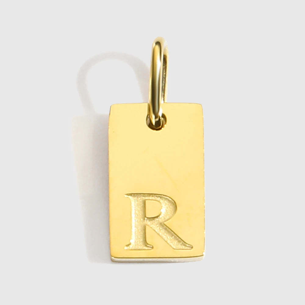 Alphabet-Anhänger für Halsketten, Edelstahl-Schmuck, DIY gravierte Schriftzüge, Accessoires, Damenschmuck
