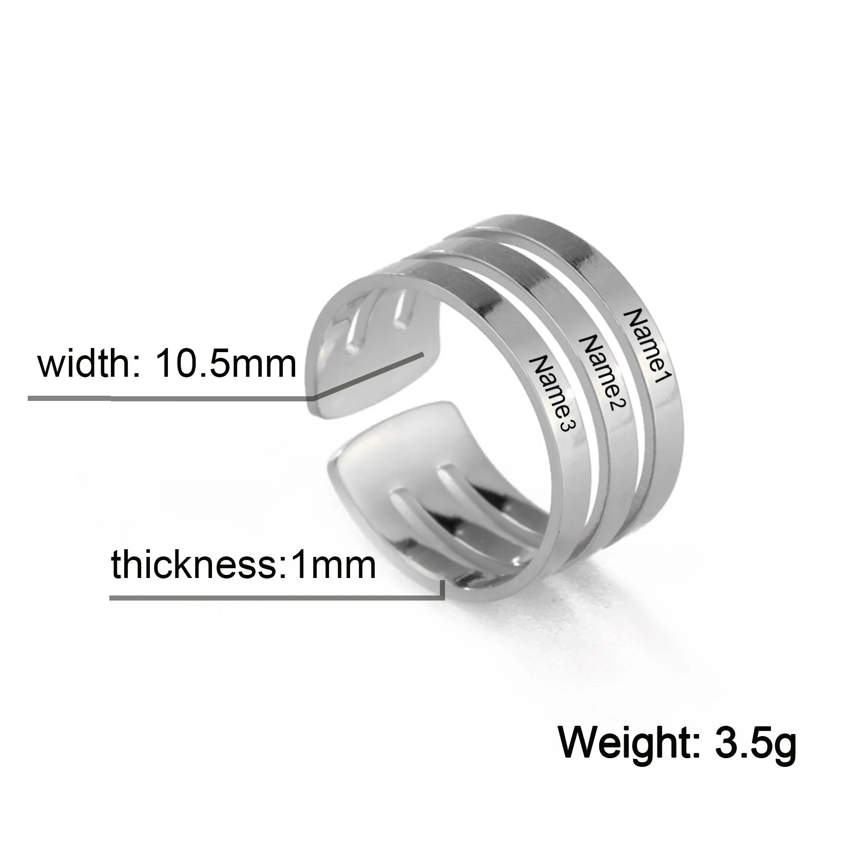 Personalized Finger Ring For Woman Men Family Engrave Name Custom Couple Lover Gift Metal Stainless Steel Gold Color Jewelry