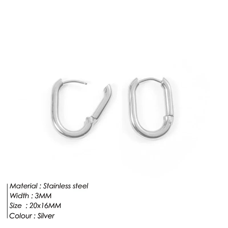 Edelstahl Antiallergie Ohrstecker Frankreich Mode Vintage Handgemachte U-Form Kreis Braut Schmuck Geschenke