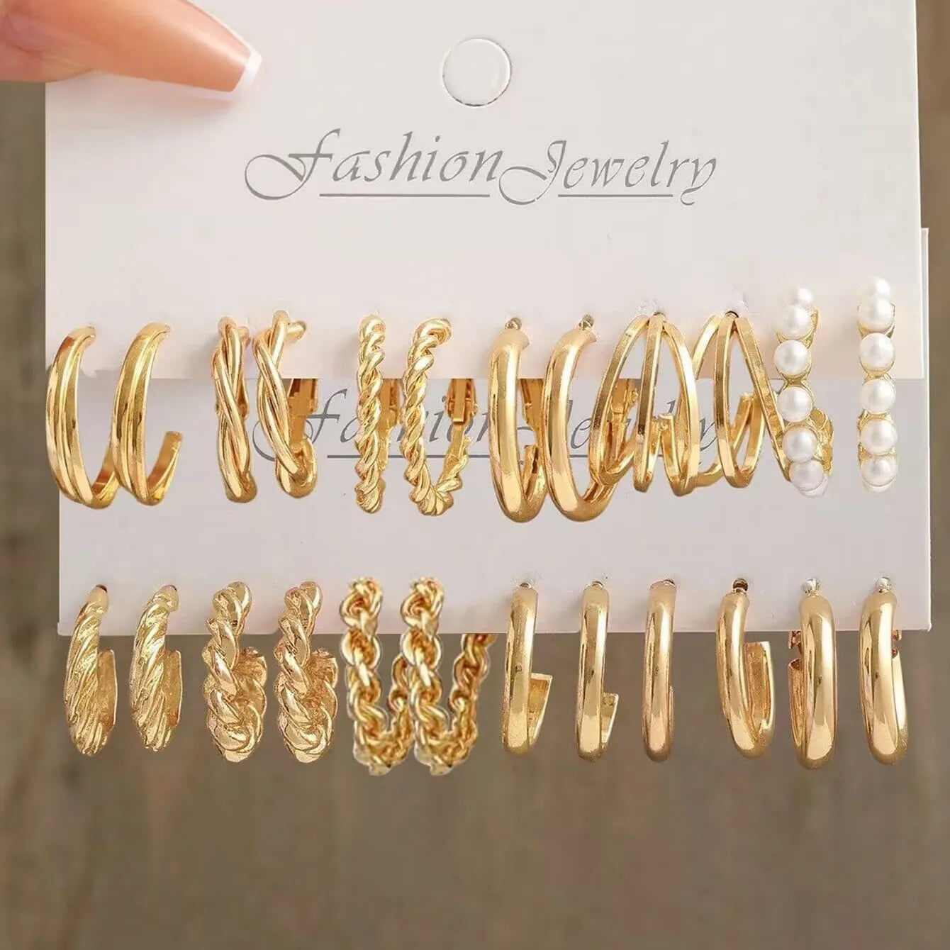 24 Paar europäische und amerikanische Boho Ohrringe Set für Damen Goldfarbe Vintage Perlenohrringe Herz Zirkon Schmuck