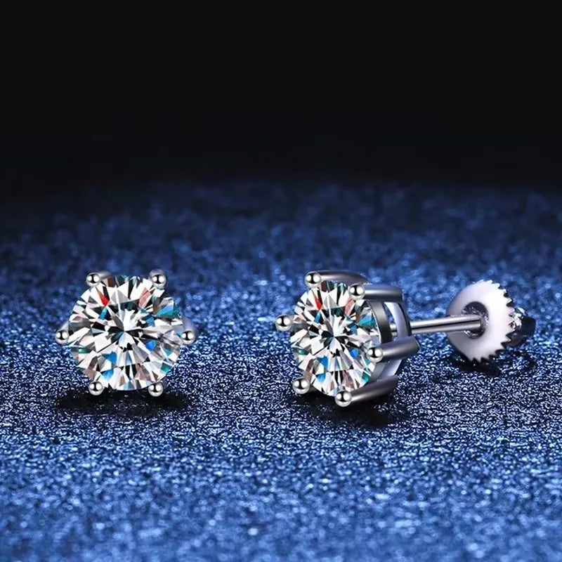 NeeTim 1ct 2ct Moissanit Ohrringe für Damen Herren Labordiamant Weißgold Beschichtet 925 Sterling Silber Ohrstecker Luxusschmuck