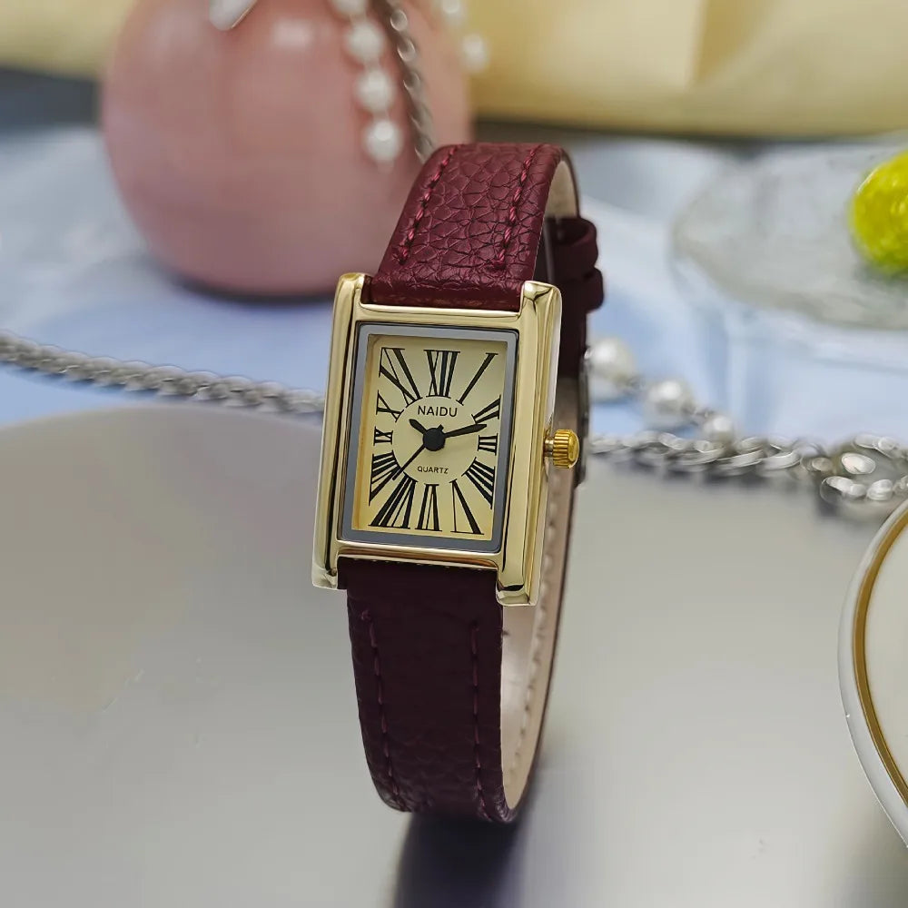 Relojes de pulsera de cuarzo de moda para mujer, correa de cuero simple, esfera romana, reloj de mujer de lujo, regalo para chica, relojes superventas Reloj Mujer