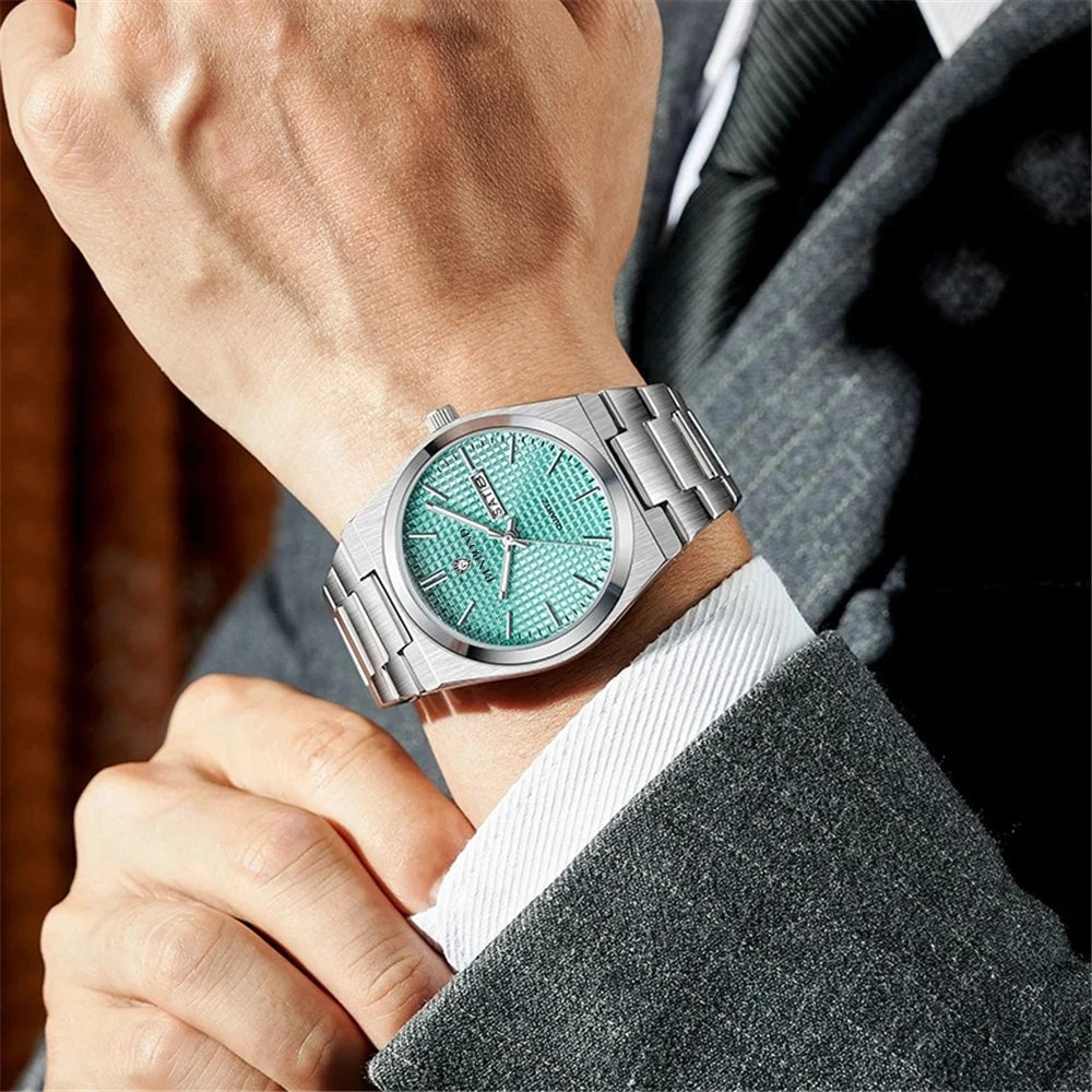 Relojes de pulsera de cuarzo de moda Nueva marca estilo simple Reloj de lujo azul cielo Reloj automático para hombre Relojes para hombre Regalos para hombre Reloj