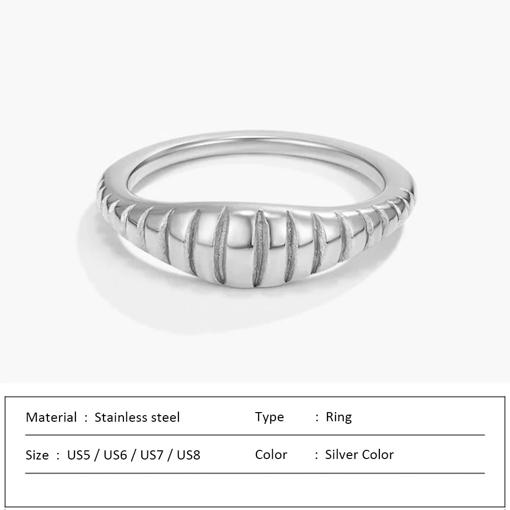 Anillo de acero inoxidable impermeable para mujer, anillo de corazón que no se decolora, anillos de metal elegantes, joyería sencilla, novedad, venta al por mayor, Dropshipping