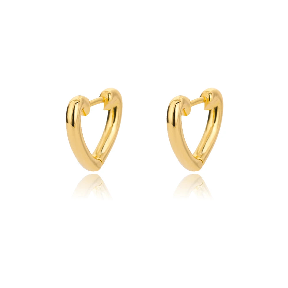 Edelstahl-Herzohrringe für Damen Goldfarbene Mode-Zirkon-Liebes-Herz-Ohrhänger Hochzeit Ästhetischer Schmuck Geschenk 2023