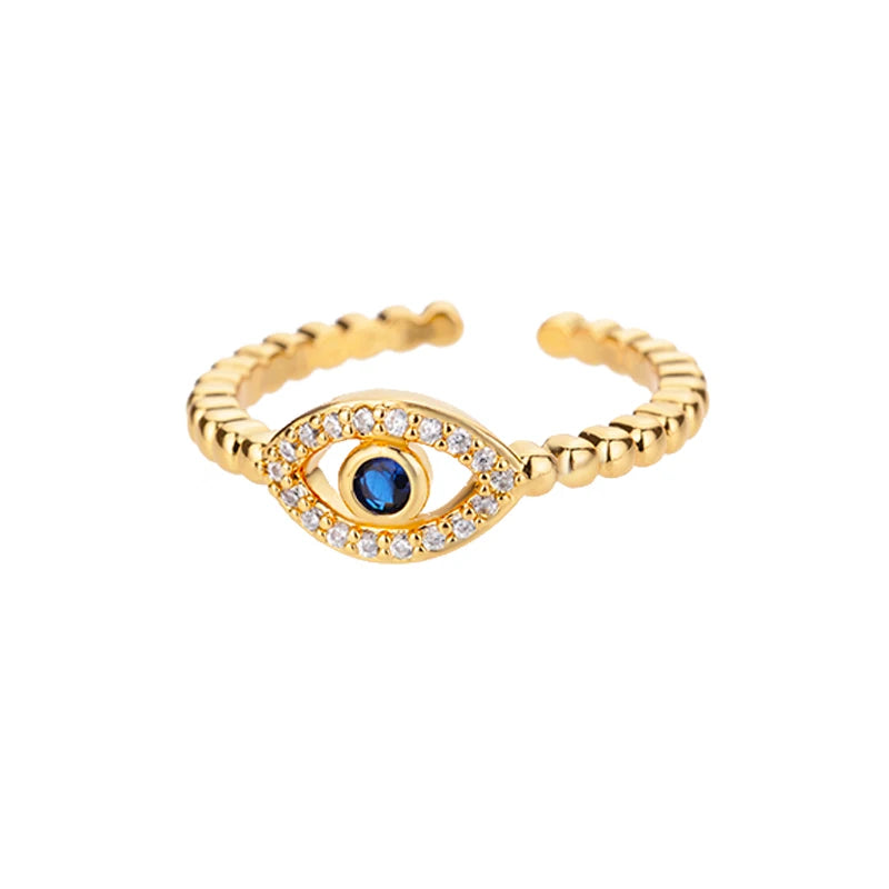 Böse Augen Ringe für Damen Edelstahl Türkischer Augenring Hochzeit Gothische Ästhetik Schmucksets anillos bague bijoux