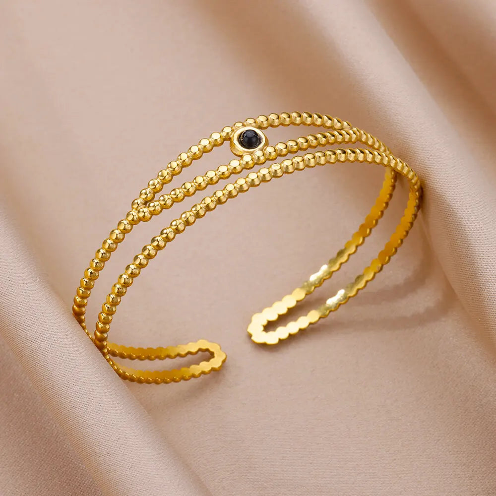 Schlangen Armreif Armband für Damen Edelstahl Vergoldet Öffnungsarmreif Tier Ästhetischer Schmuck pulseras mujer