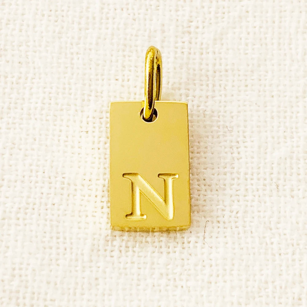SUNIBI Dije de dije del alfabeto para collares, joyería de acero inoxidable, accesorios de letras grabadas DIY, joyería de moda para mujer