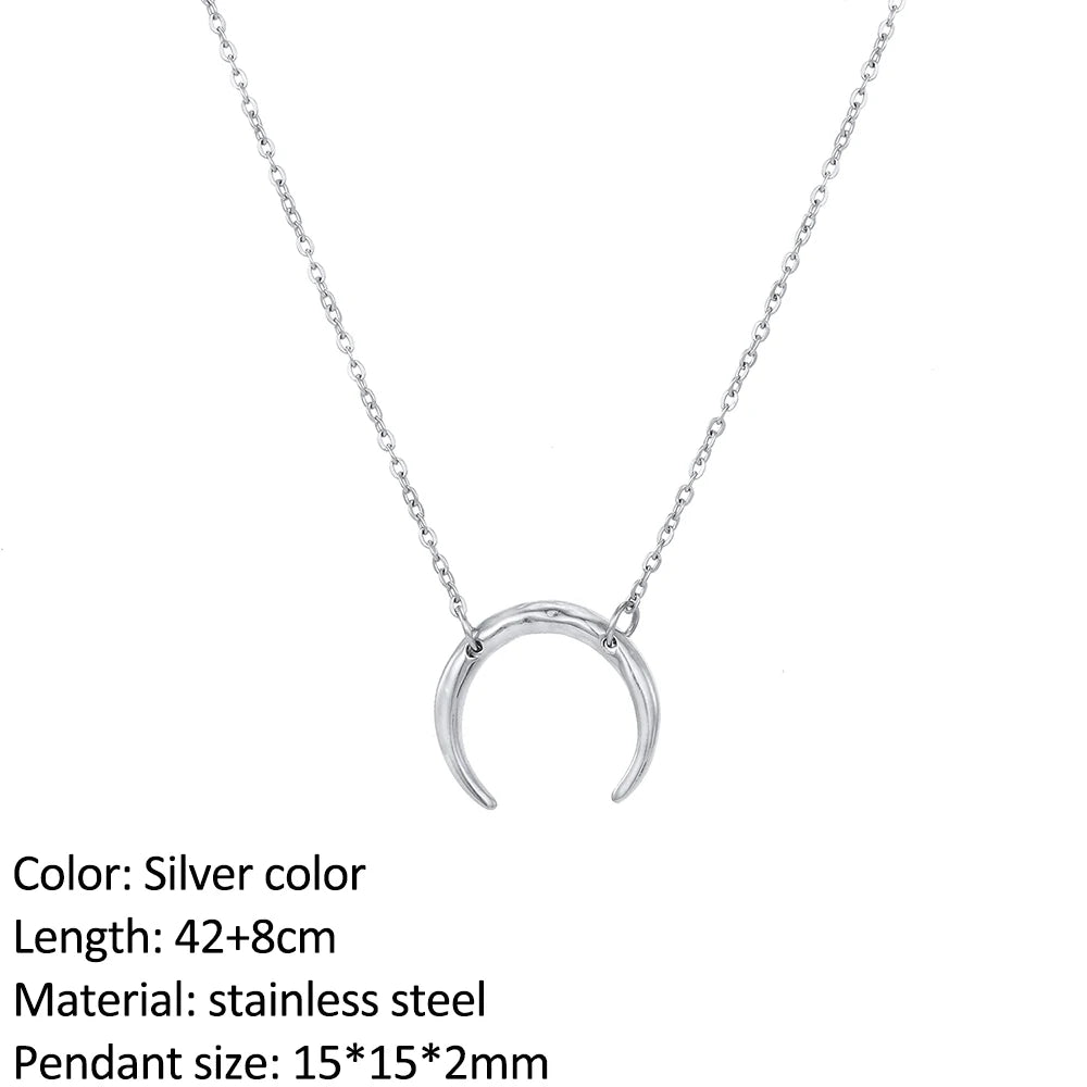 SUNIBI Vertical Bar Pendant Necklaces Stainless Steel Simple Long Lariat Chain Minimalist Dangle Necklace for Women Jewelry Gift