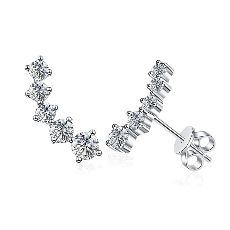 NeeTim Pendientes de Moissanita de 1,16 qt para Mujer, Pendientes de Tuerca con Gema de Moissanita y Diamante de Laboratorio de Plata de Ley 925, Joyería Fina