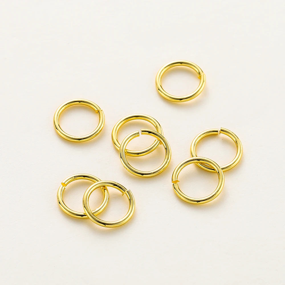 50–200 Stück/Los 14K 18K Goldkette Offener einzelner Biegering Karabinerverschluss Verbinder Spaltring Fitting DIY Schmuckherstellung Zubehör