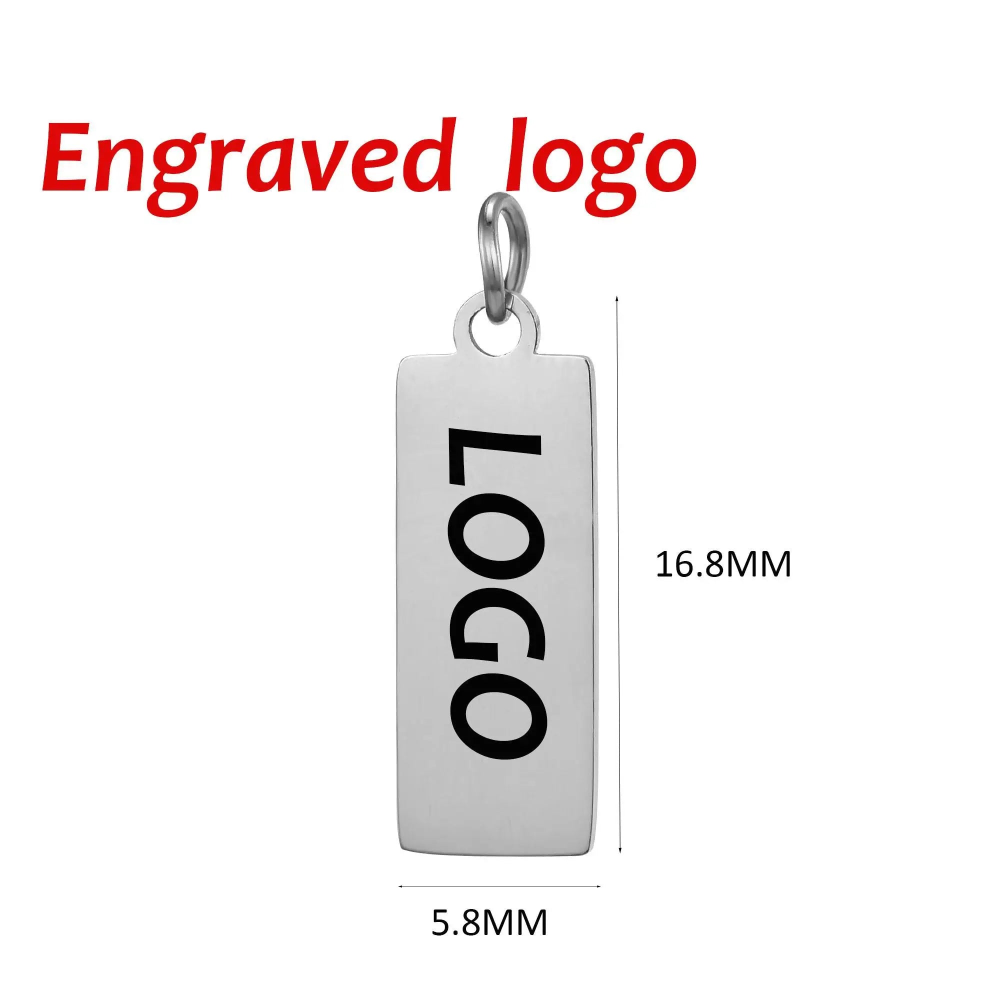 SUNIBI Individuelle Logo-Anhänger Edelstahl-Charms für Halsketten Armbänder 6 Größen zur Auswahl Schmuck
