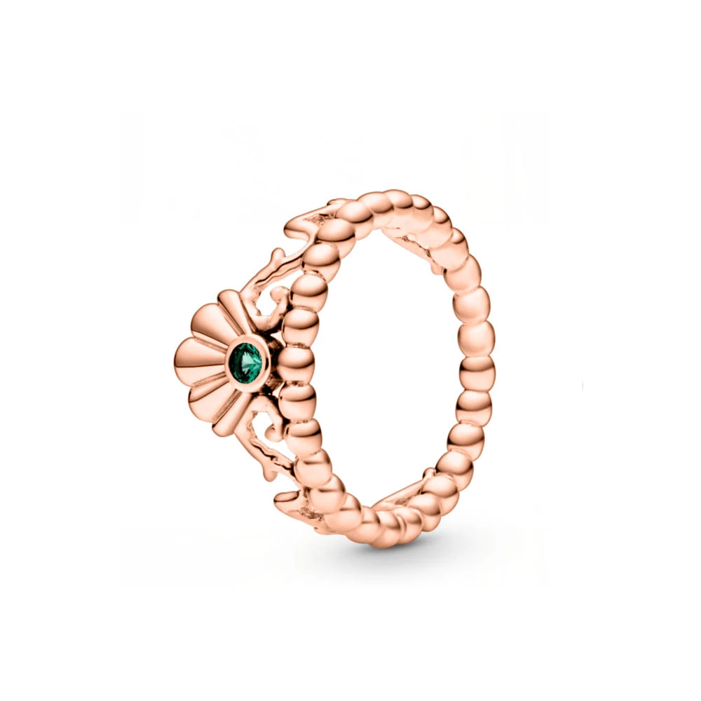 Ring aus Roségold mit Kleeblatt, Herz, Pink, Neu, Bestseller, 925er Silber, geeignet zum Kombinieren, DIY Geburtstagsgeschenk
