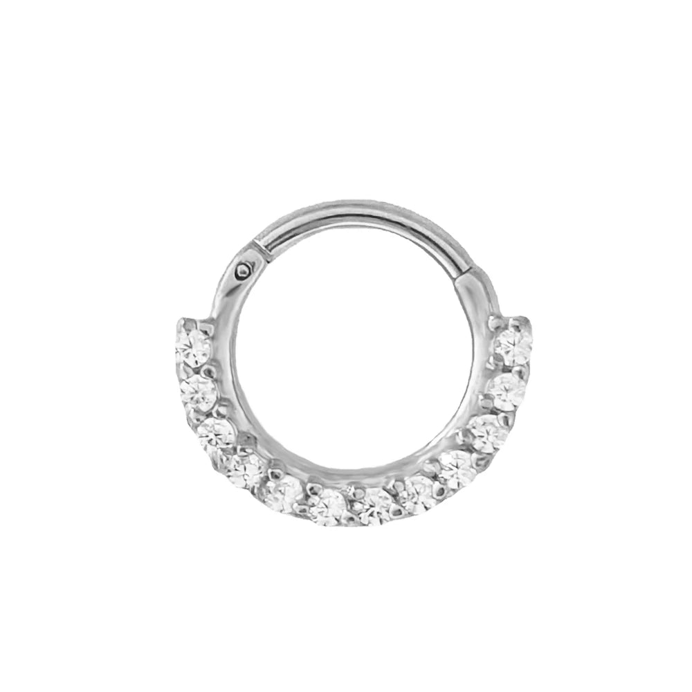 316L Chirurgischer Stahl Segment Nasenring Zirkon Septum Clicker Ohrknorpel Helix Daith Hoop Körperschmuck Piercing