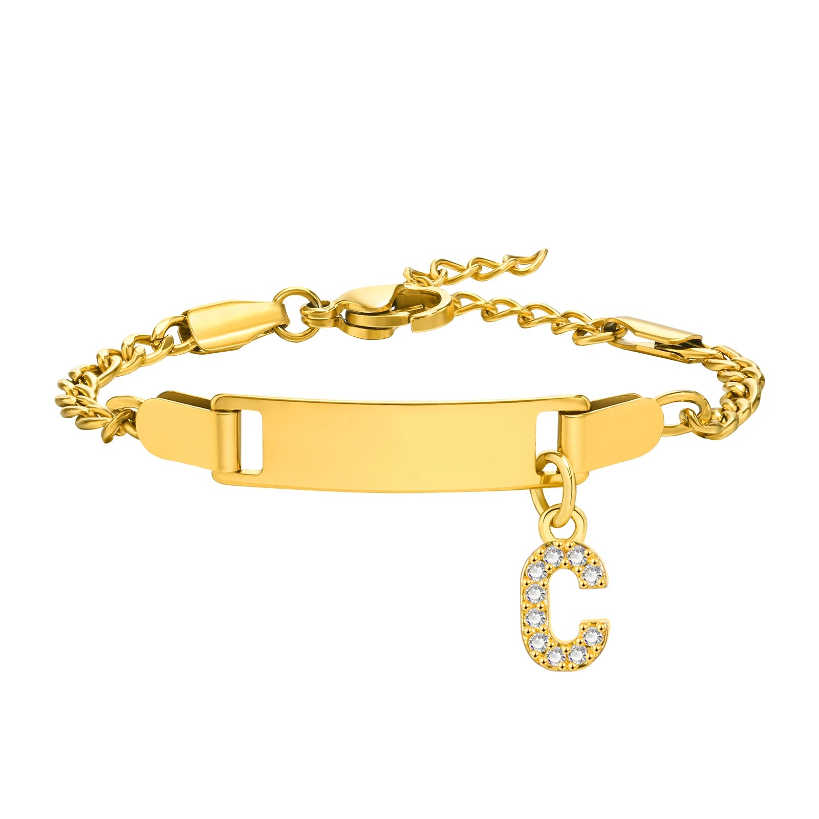 Personalisiertes Namensarmband mit Initialen für Jungen Mädchen, kostenlose Gravur Datum ID Armband Geburtstagsgeschenk