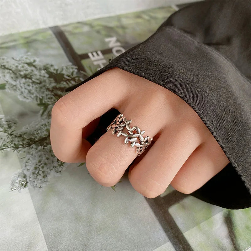 925 Sterling Silber Ring Kleine Blattpflanze Ringe Für Frauen Verlobung Hochzeit Luxus Schmuck Günstige Dinge Mit