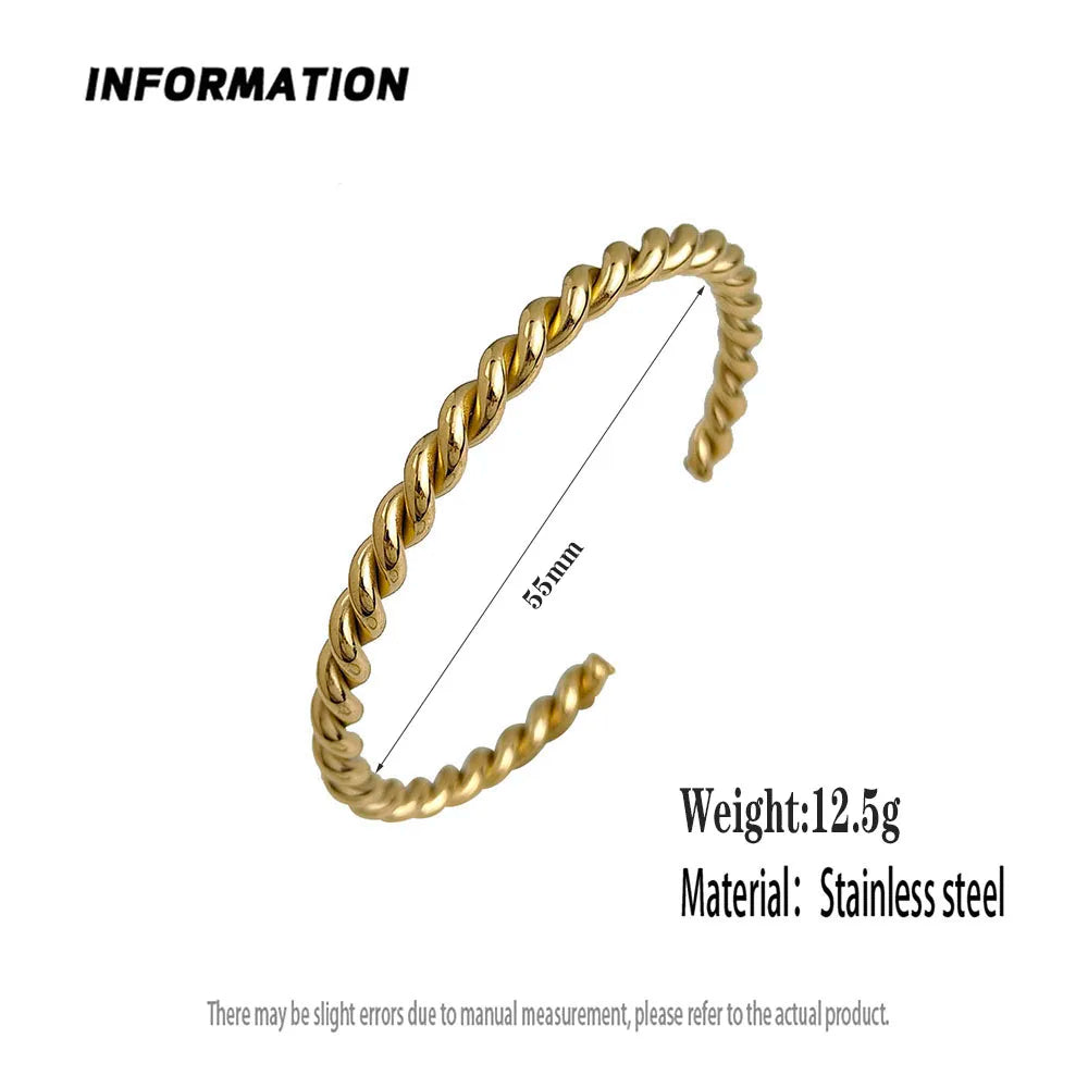 Doppellagiges, drahtgewickeltes Armband aus vergoldetem 18K Edelstahl, hochwertiger wasserdichter Silberschmuck, Geschenk für Paare