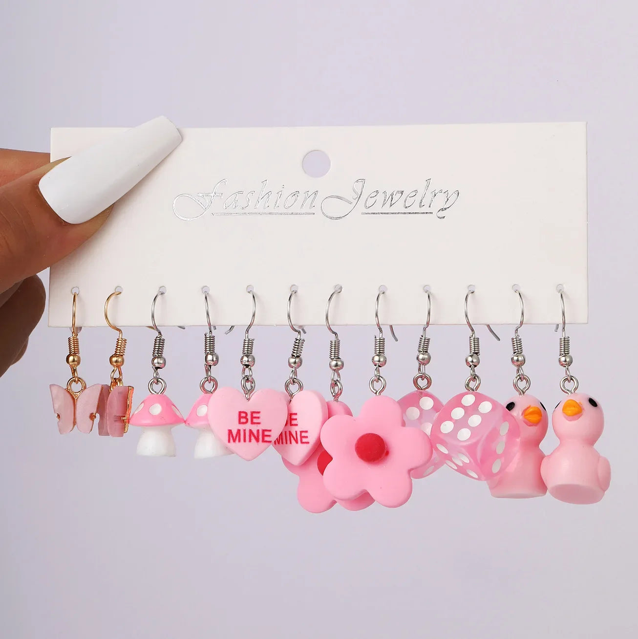 Cartoon Tier Ohrringe Set für Frauen Neue Y2K Mädchen Niedliche Bunte Geometrische Acryl Ente Liebe Drop Ohrringe Trendy Schmuck Geschenke