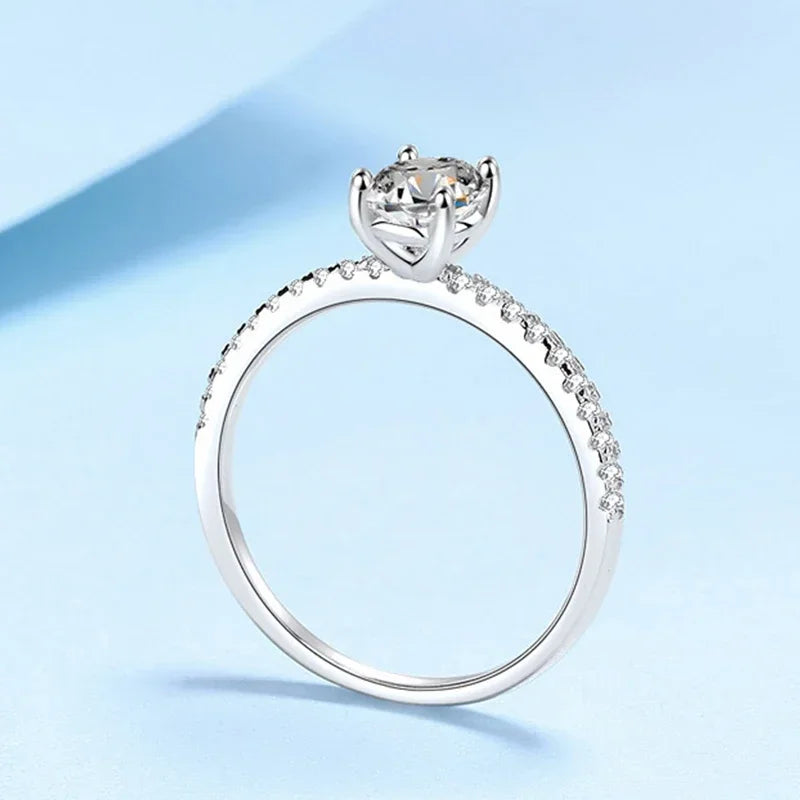 NeeTim 1ct 2ct Ovalschliff Moissanit Ring für Frauen 925 Sterling Silber mit vergoldetem Labordiamant Ringen Bands Feiner Schmuck Geschenk
