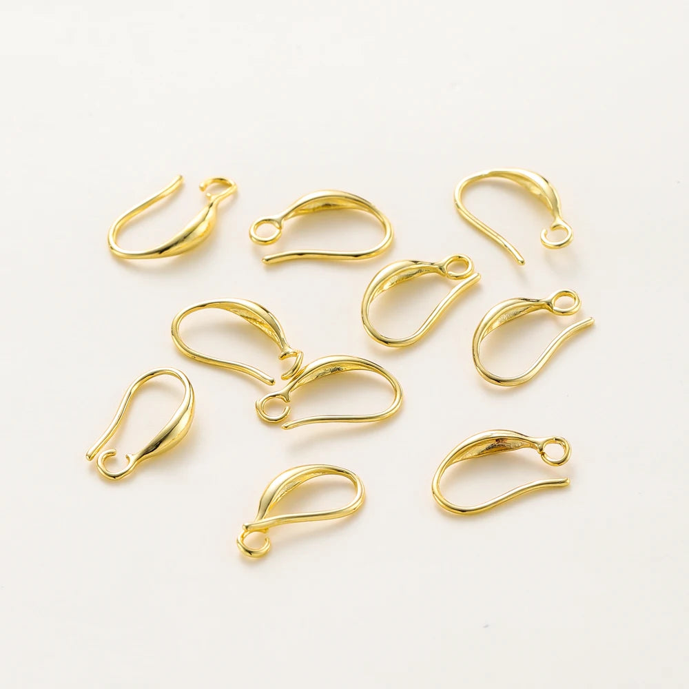 10 Stücke/Charge 14K 18K Echtgold Ohrring Anhänger Haken Ohrbügel Haken für DIY Schmuckherstellung Ohrring Charms Zubehör Komponenten