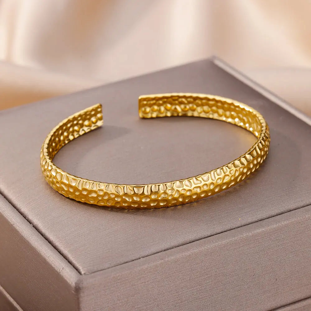 Schlangen Armreif Armband für Damen Edelstahl Vergoldet Öffnungsarmreif Tier Ästhetischer Schmuck pulseras mujer